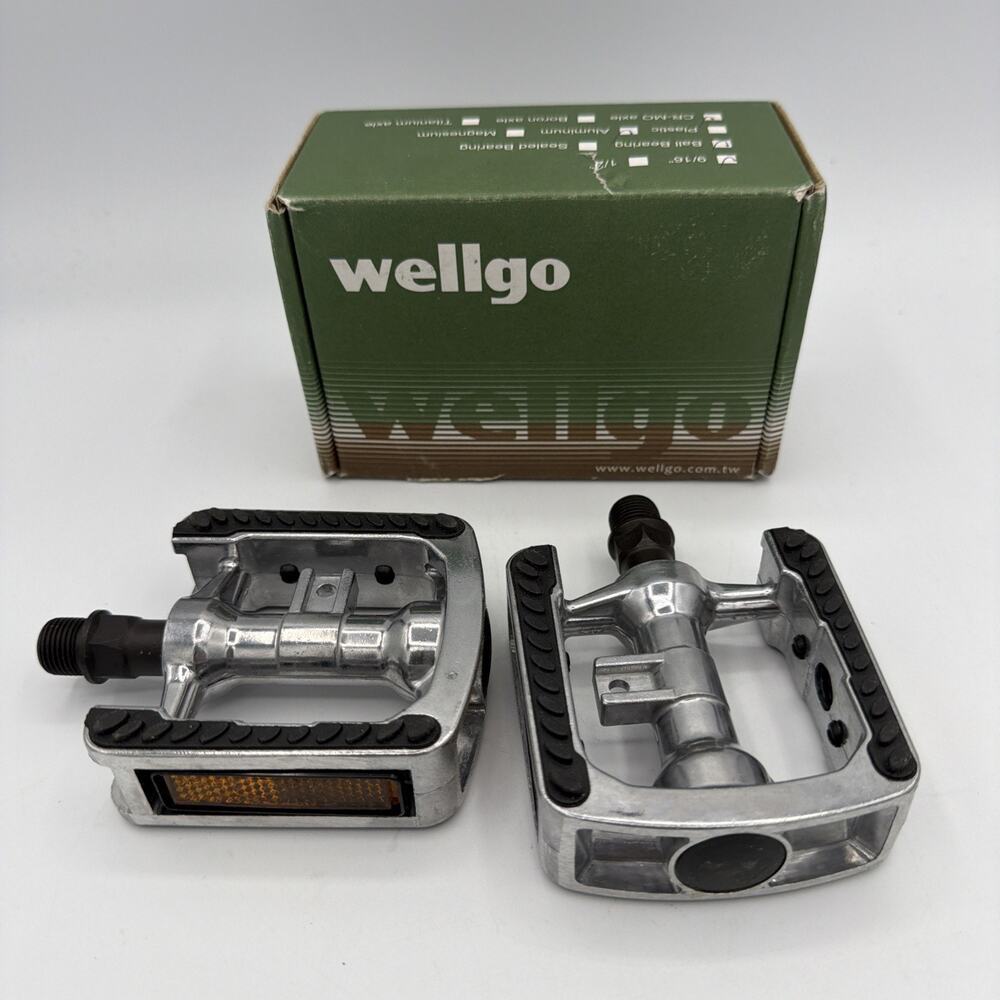 Wellgo WG5 Comfort Pedals 9/16" slip resistant sliver Bike Pedals Replacement